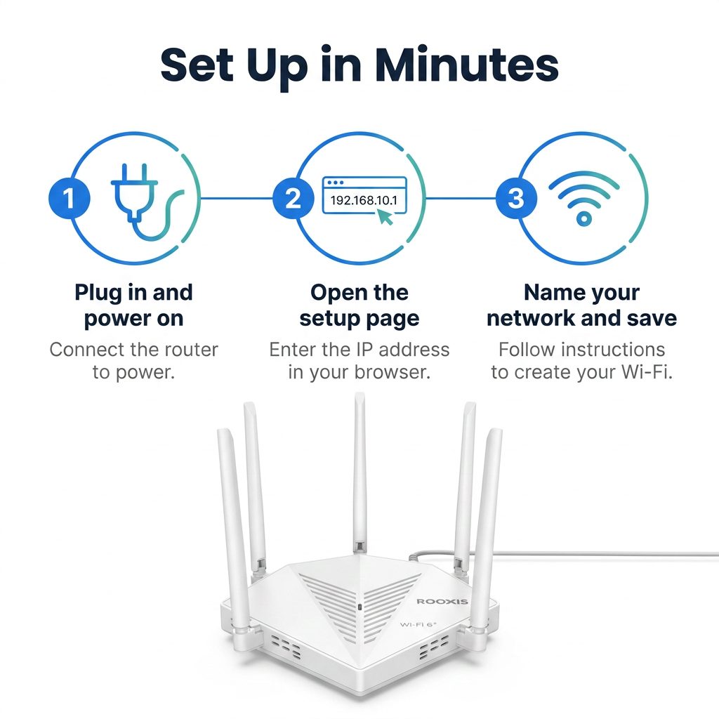 ROOXIS AX3000 WiFi 6 Router Dual Band Gigabit – image 7 of 9